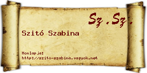 Szitó Szabina névjegykártya